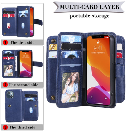 Magnetic buckle detail on solid color leather iPhone 13 protective case