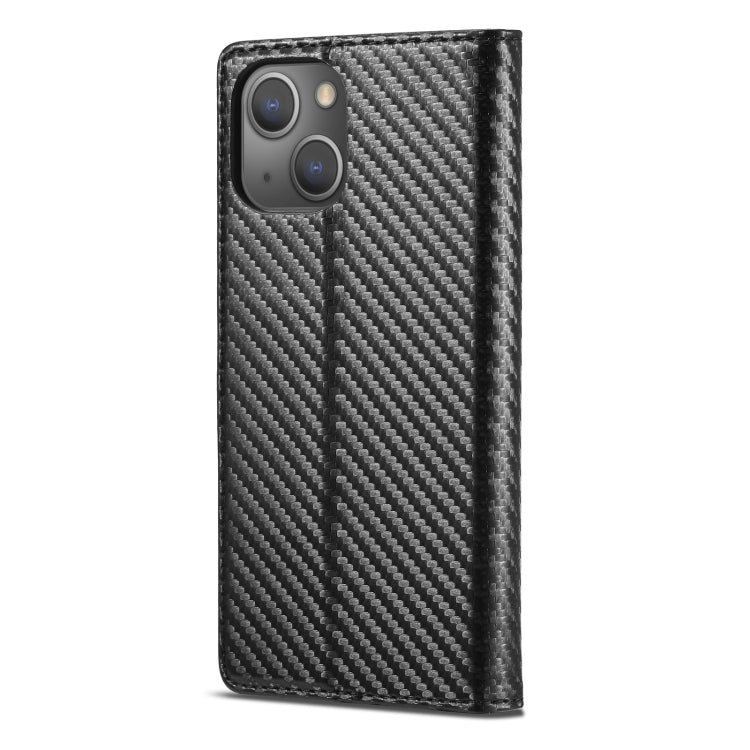 LC.IMEEKE Carbon Fiber PU + TPU Horizontal Flip Leather Case with Holder & Card Slot & Wallet, For iPhone 13 mini, For iPhone 13, For iPhone 13 Pro, For iPhone 13 Pro Max