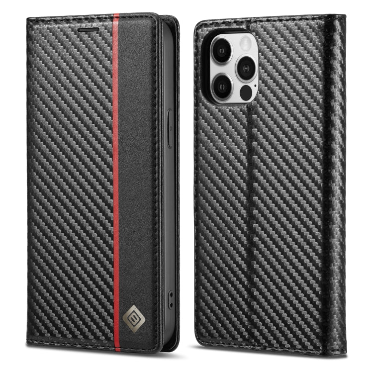 LC.IMEEKE Carbon Fiber PU + TPU Horizontal Flip Leather Case with Holder & Card Slot & Wallet, For iPhone 13 mini, For iPhone 13, For iPhone 13 Pro, For iPhone 13 Pro Max