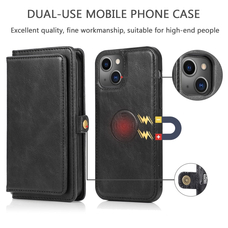 Strong Magnetic Detachable Horizontal Flip Leather Case with Card Slots & Wallet