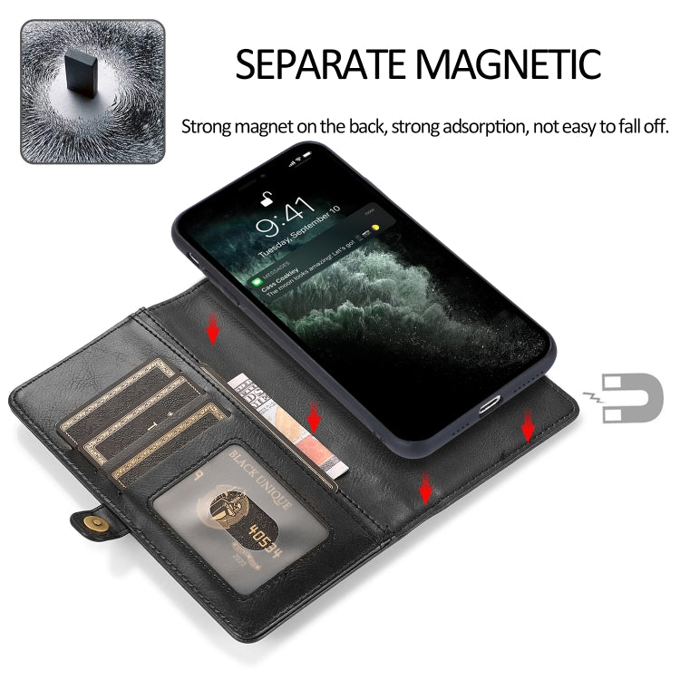 Strong Magnetic Detachable Horizontal Flip Leather Case with Card Slots & Wallet