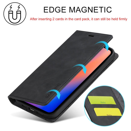 Multiple card slot compartments in magnetic leather case for iPhone 13 mini