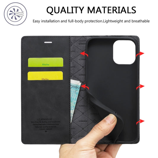 Built-in stand feature on LC.IMEEKE iPhone 13 mini flip case with holder