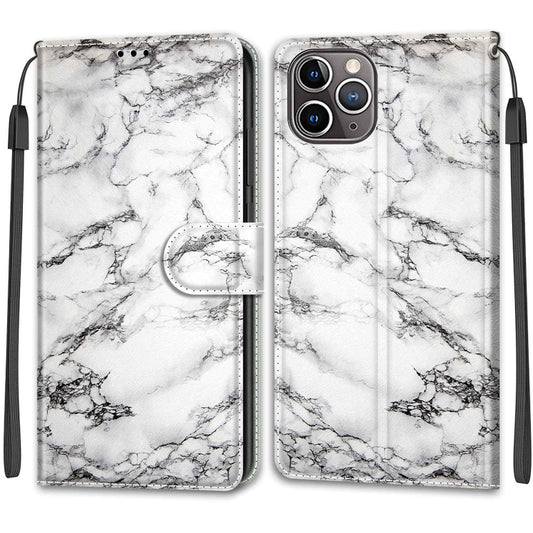 iPhone 13 Pro Max horizontal flip PU leather case front view with magnetic closure detail