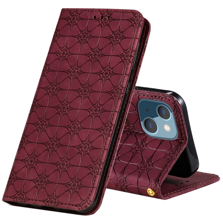 Lucky Flowers Embossing Pattern Magnetic Horizontal Flip Leather Case with Holder & Card Slots