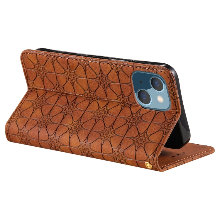 Lucky Flowers Embossing Pattern Magnetic Horizontal Flip Leather Case with Holder & Card Slots