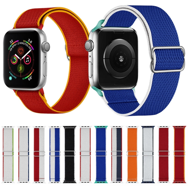 High Elastic Nylon Replacement Watchband For Apple Watch Series, 7 41mm / 6 & SE & 5 & 4 40mm / 3 & 2 & 1 38mm, 7 45mm / 6 & SE & 5 & 4 44mm / 3 & 2 & 1 42mm