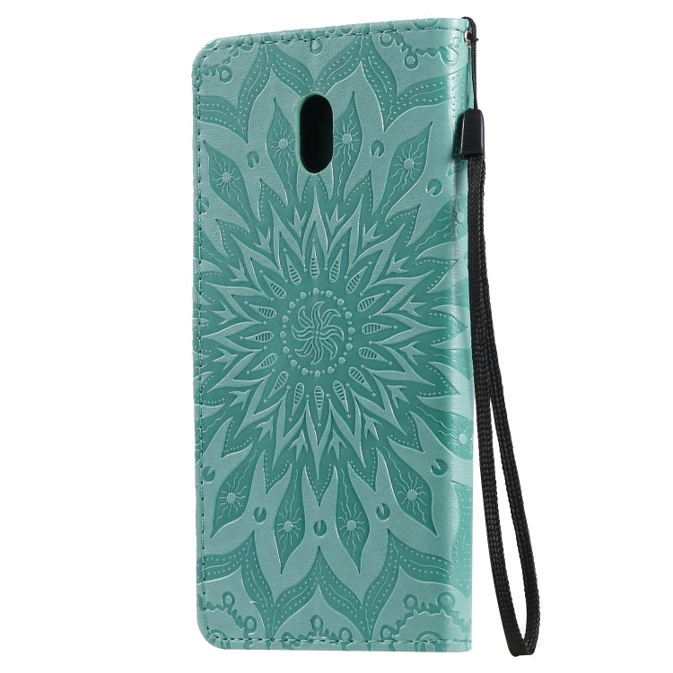 Pressed Printing Sunflower Pattern Horizontal Flip PU Leather Case with Holder & Card Slots & Wallet & Lanyard, For Xiaomi Redmi 8A, For Xiaomi Mi 9 Pro