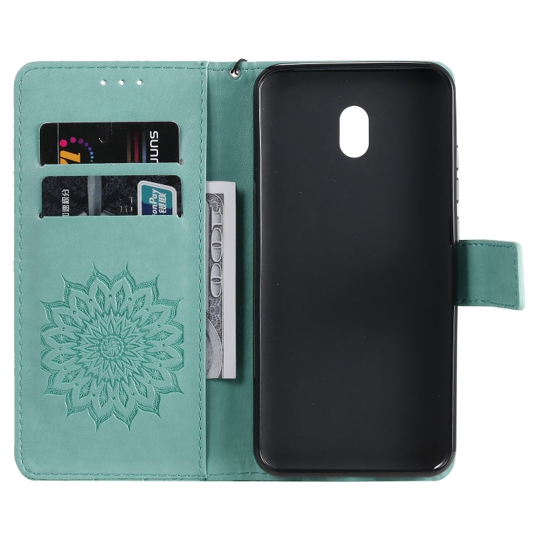 Pressed Printing Sunflower Pattern Horizontal Flip PU Leather Case with Holder & Card Slots & Wallet & Lanyard, For Xiaomi Redmi 8A, For Xiaomi Mi 9 Pro