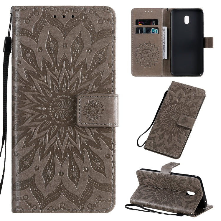 Pressed Printing Sunflower Pattern Horizontal Flip PU Leather Case with Holder & Card Slots & Wallet & Lanyard, For Xiaomi Redmi 8A, For Xiaomi Mi 9 Pro