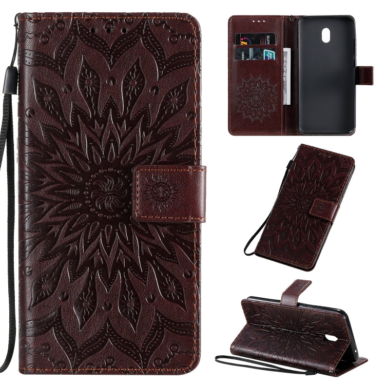 Pressed Printing Sunflower Pattern Horizontal Flip PU Leather Case with Holder & Card Slots & Wallet & Lanyard, For Xiaomi Redmi 8A, For Xiaomi Mi 9 Pro