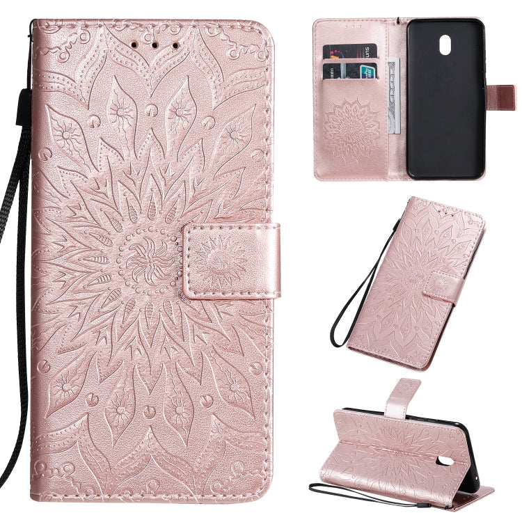 Pressed Printing Sunflower Pattern Horizontal Flip PU Leather Case with Holder & Card Slots & Wallet & Lanyard, For Xiaomi Redmi 8A, For Xiaomi Mi 9 Pro
