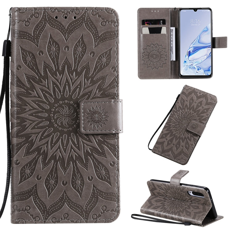 Pressed Printing Sunflower Pattern Horizontal Flip PU Leather Case with Holder & Card Slots & Wallet & Lanyard, For Xiaomi Redmi 8A, For Xiaomi Mi 9 Pro