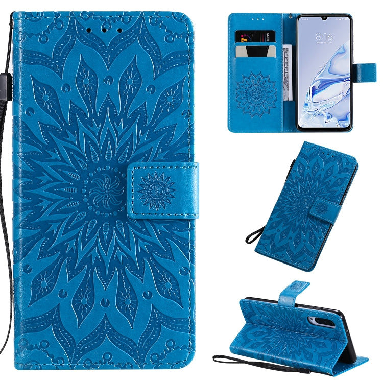 Pressed Printing Sunflower Pattern Horizontal Flip PU Leather Case with Holder & Card Slots & Wallet & Lanyard, For Xiaomi Redmi 8A, For Xiaomi Mi 9 Pro