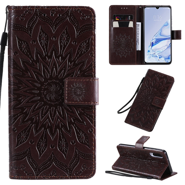 Pressed Printing Sunflower Pattern Horizontal Flip PU Leather Case with Holder & Card Slots & Wallet & Lanyard, For Xiaomi Redmi 8A, For Xiaomi Mi 9 Pro