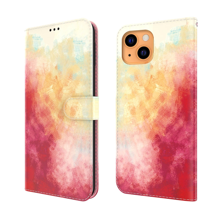Watercolor Pattern Horizontal Flip Leather Case with Holder & Card Slot & Wallet, For iPhone 13 mini, For iPhone 13, For iPhone 13 Pro, For iPhone 13 Pro Max