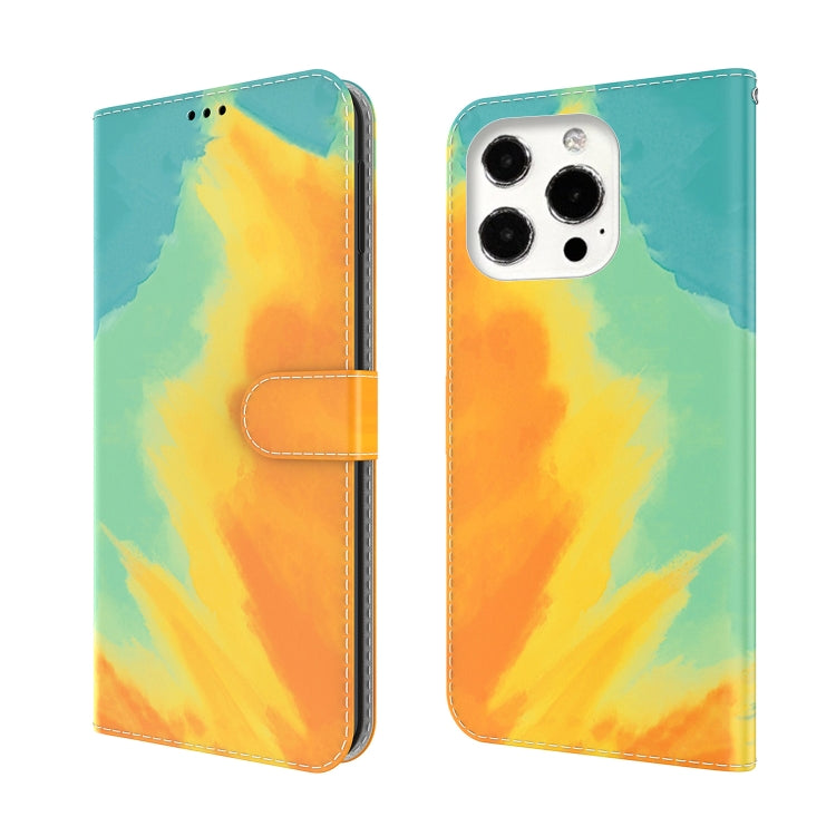 Watercolor Pattern Horizontal Flip Leather Case with Holder & Card Slot & Wallet, For iPhone 13 mini, For iPhone 13, For iPhone 13 Pro, For iPhone 13 Pro Max