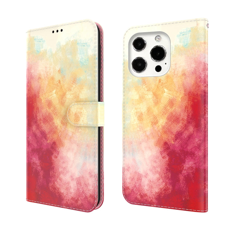Watercolor Pattern Horizontal Flip Leather Case with Holder & Card Slot & Wallet, For iPhone 13 mini, For iPhone 13, For iPhone 13 Pro, For iPhone 13 Pro Max