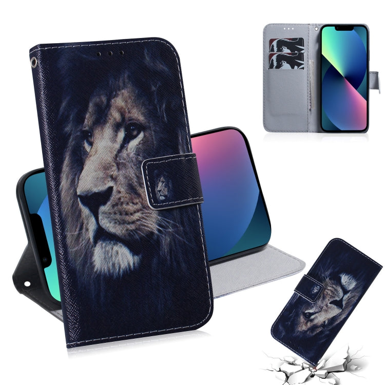 Coloured Drawing Horizontal Flip Leather Case, with Holder & Card Slots & Wallet, For iPhone 13 mini, For iPhone 13