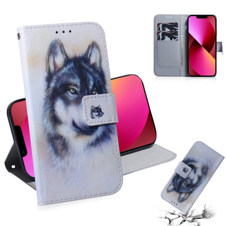 Coloured Drawing Horizontal Flip Leather Case, with Holder & Card Slots & Wallet, For iPhone 13 mini, For iPhone 13