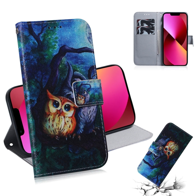Coloured Drawing Horizontal Flip Leather Case, with Holder & Card Slots & Wallet, For iPhone 13 mini, For iPhone 13