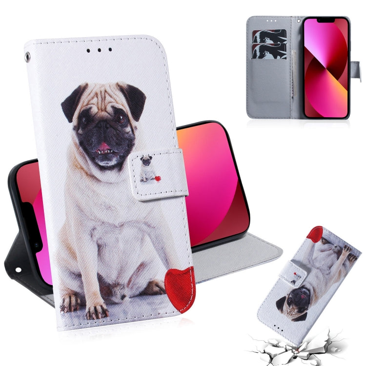 Coloured Drawing Horizontal Flip Leather Case, with Holder & Card Slots & Wallet, For iPhone 13 mini, For iPhone 13