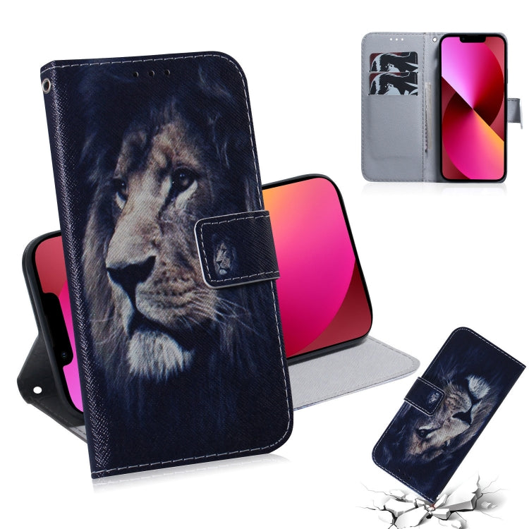 Coloured Drawing Horizontal Flip Leather Case, with Holder & Card Slots & Wallet, For iPhone 13 mini, For iPhone 13