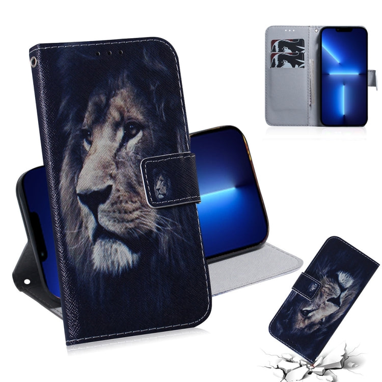 Coloured Drawing Horizontal Flip Leather Case, with Holder & Card Slots & Wallet, For iPhone 13 Pro, For iPhone 13 Pro Max