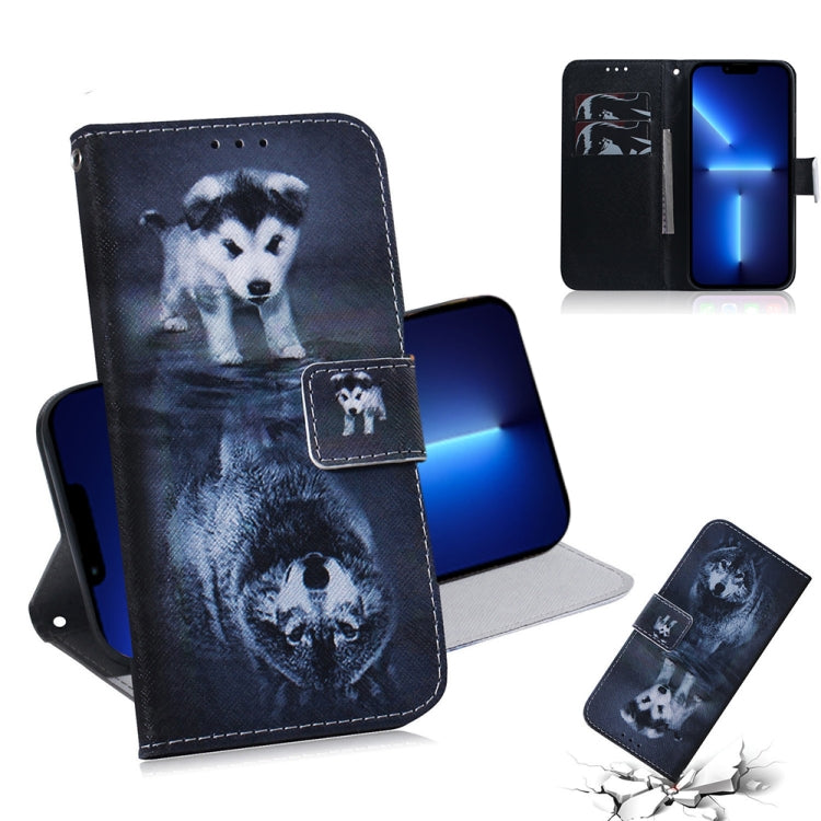 Coloured Drawing Horizontal Flip Leather Case, with Holder & Card Slots & Wallet, For iPhone 13 Pro, For iPhone 13 Pro Max
