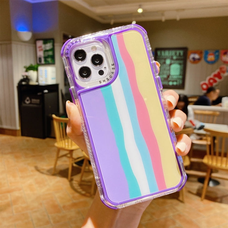 Rainbow TPU + PC Glass Shockproof Case, For iPhone 13