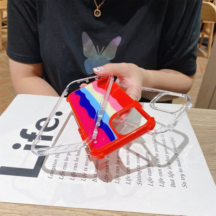 Rainbow TPU + PC Glass Shockproof Case, For iPhone 13