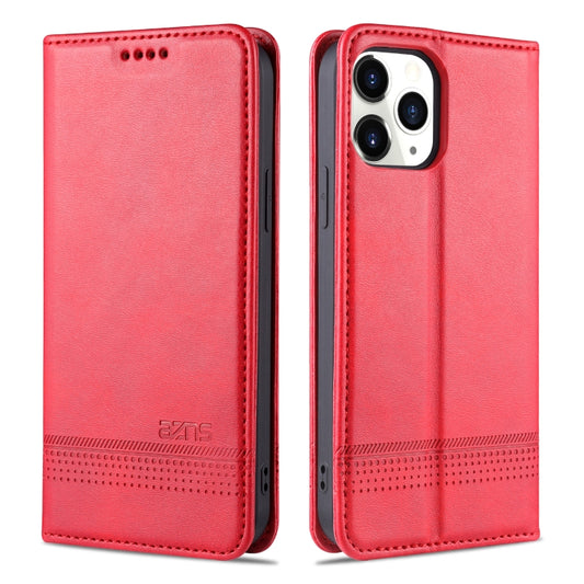 AZNS magnetic calf texture leather iPhone 13 Pro case with card slots and stand holder