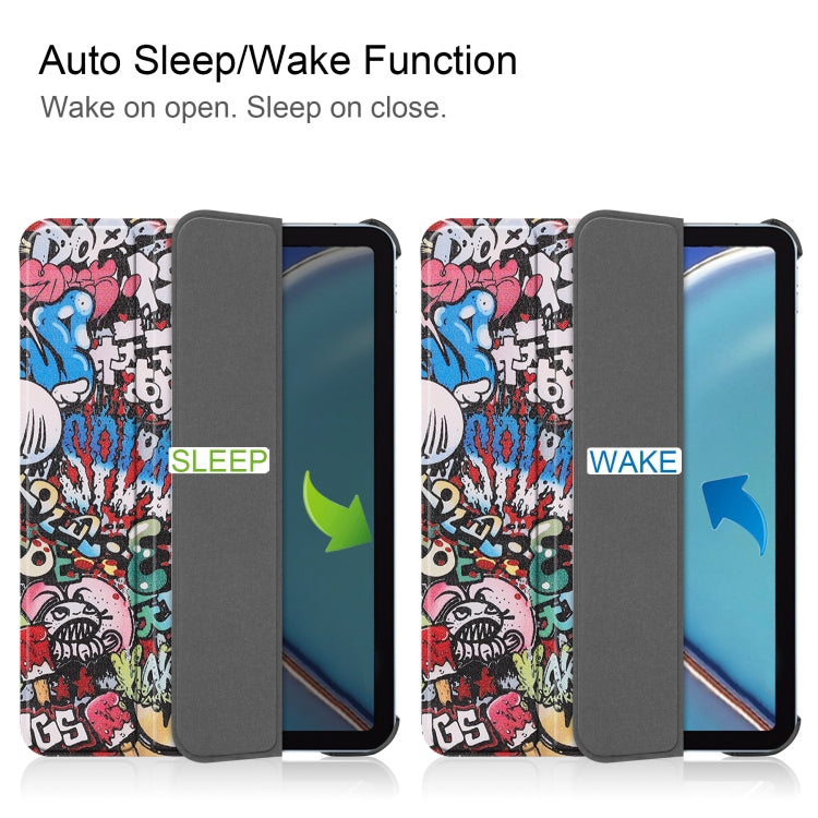 Custer Painted 3-Fold Holder Smart Leather Tablet Case, For iPad mini 6 / mini 2024