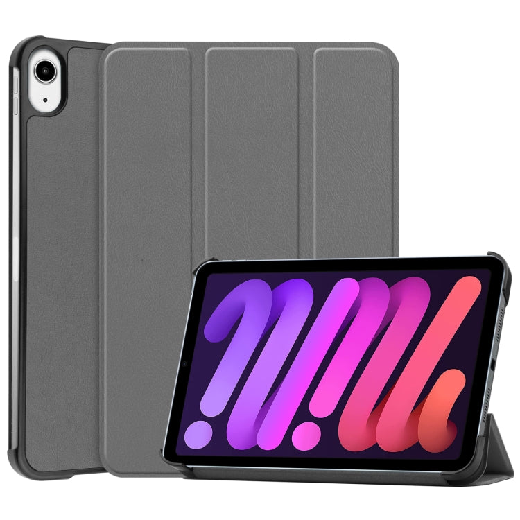 Étui en cuir intelligent Custer Texture 3 plis pour tablette, pour iPad mini 6 / mini 2024, pour iPad mini 6