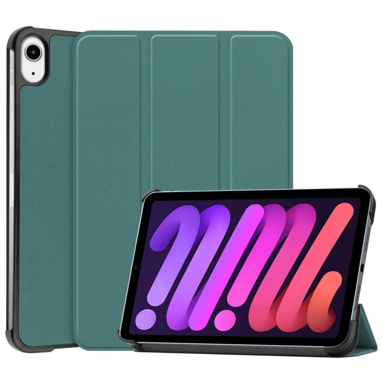 Étui en cuir intelligent Custer Texture 3 plis pour tablette, pour iPad mini 6 / mini 2024, pour iPad mini 6