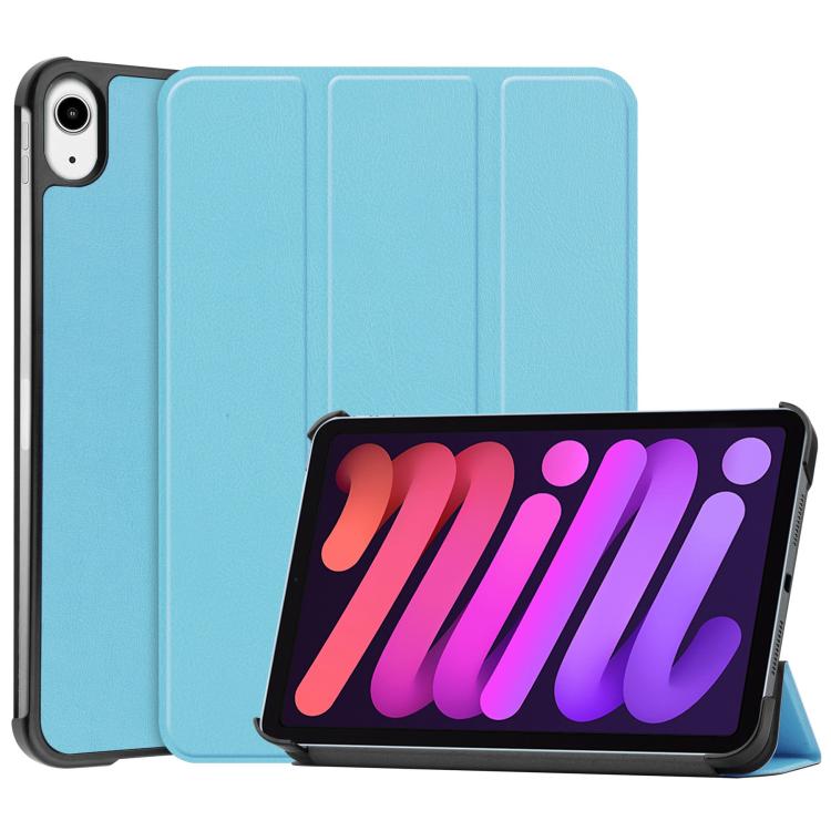Étui en cuir intelligent Custer Texture 3 plis pour tablette, pour iPad mini 6 / mini 2024, pour iPad mini 6