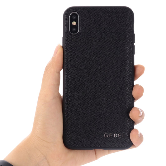 iPhone 11 Pro Max case back view demonstrating full coverage leather