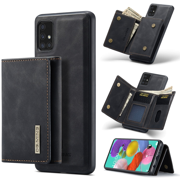DG.MING M1 Series 3-Fold Multi Card Wallet  Back Cover Shockproof Case with Holder Function