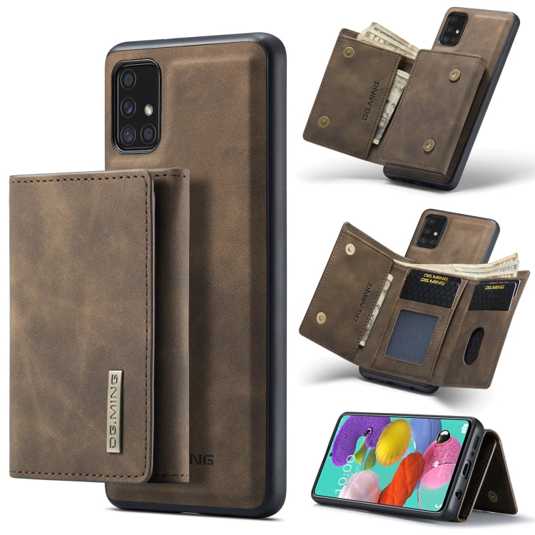 DG.MING M1 Series 3-Fold Multi Card Wallet  Back Cover Shockproof Case with Holder Function