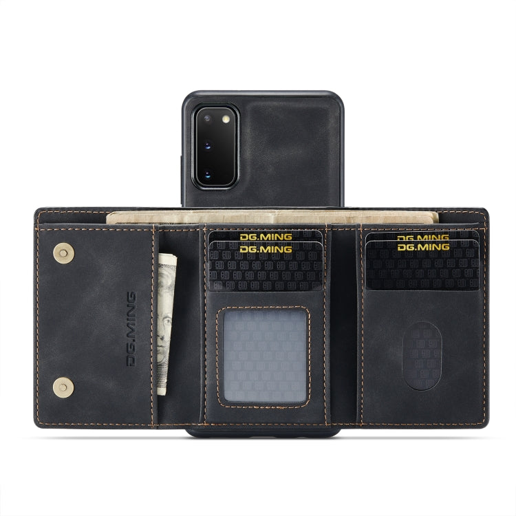 DG.MING M1 Series 3-Fold Multi Card Wallet  Back Cover Shockproof Case with Holder Function