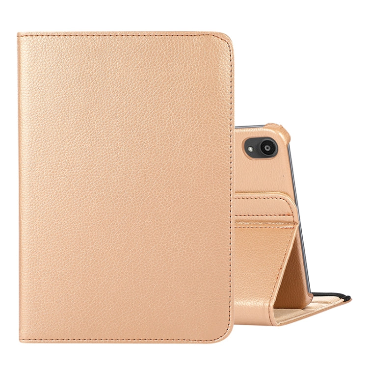 Étui à rabat en cuir texturé Litchi rotatif à 360 degrés avec support, pour iPad mini 6/mini 2024