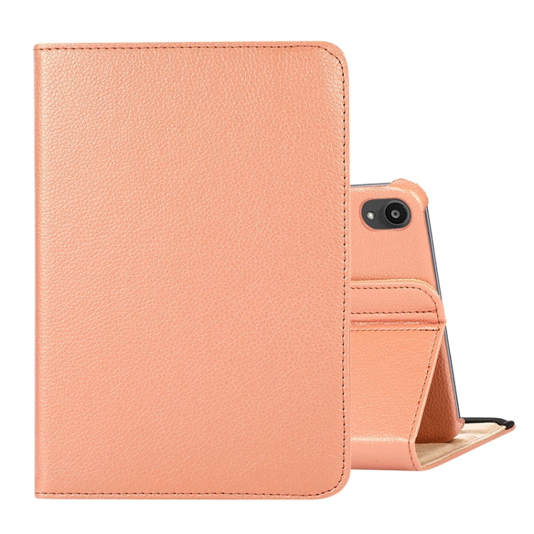 Étui à rabat en cuir texturé Litchi rotatif à 360 degrés avec support, pour iPad mini 6/mini 2024