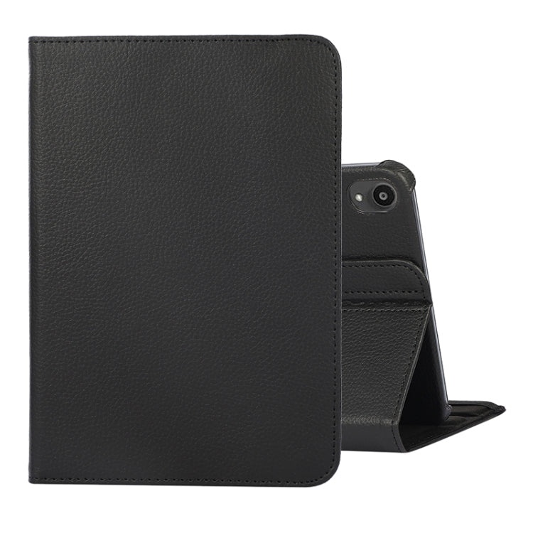 Étui à rabat en cuir texturé Litchi rotatif à 360 degrés avec support, pour iPad mini 6/mini 2024