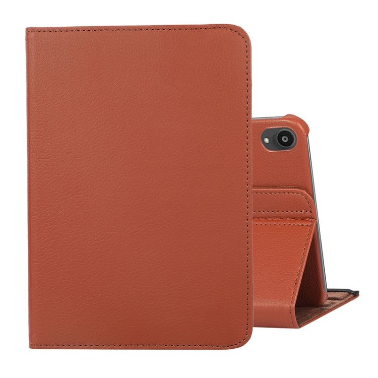 Étui à rabat en cuir texturé Litchi rotatif à 360 degrés avec support, pour iPad mini 6/mini 2024