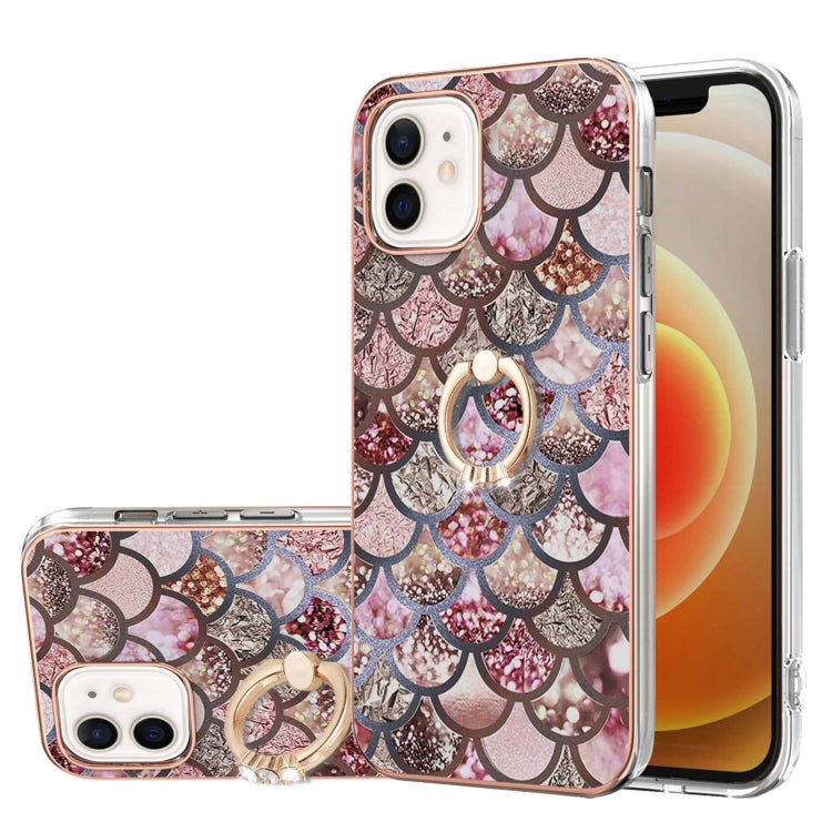 Electroplating Pattern IMD TPU Shockproof Case with Rhinestone Ring Holder, Series 1