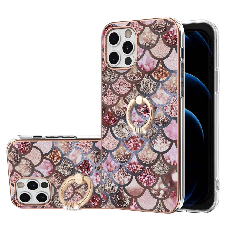 Electroplating Pattern IMD TPU Shockproof Case with Rhinestone Ring Holder, Series 1