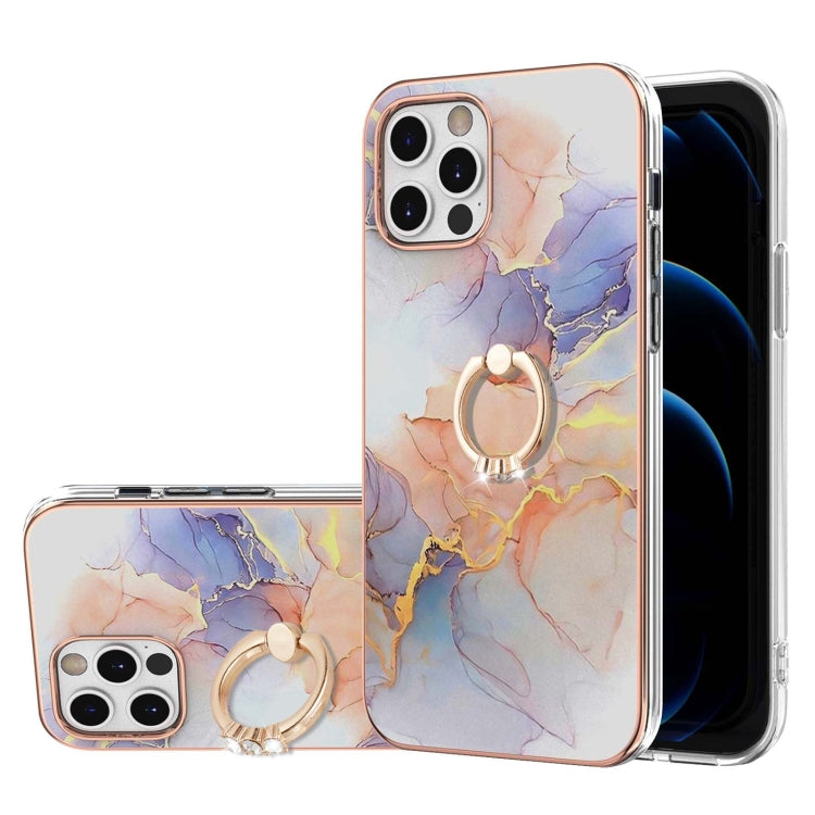 Electroplating Pattern IMD TPU Shockproof Case with Rhinestone Ring Holder, Series 1
