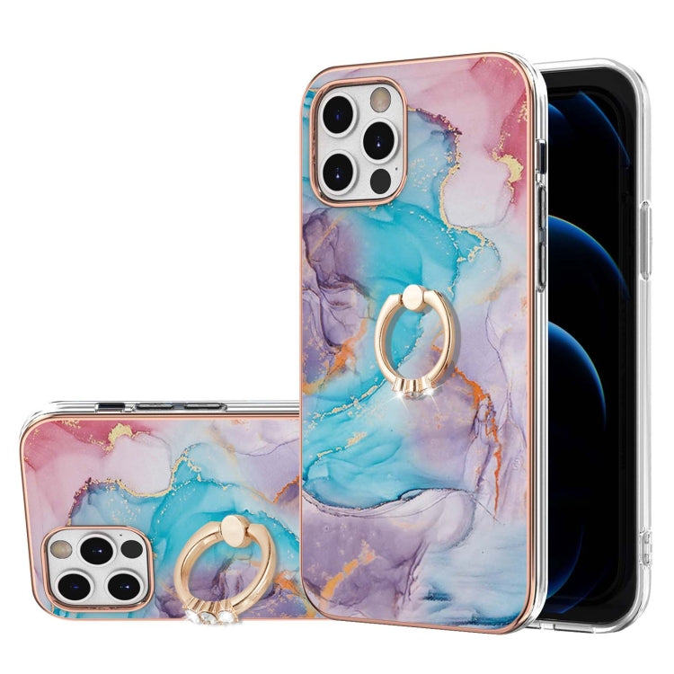 Electroplating Pattern IMD TPU Shockproof Case with Rhinestone Ring Holder, Series 1