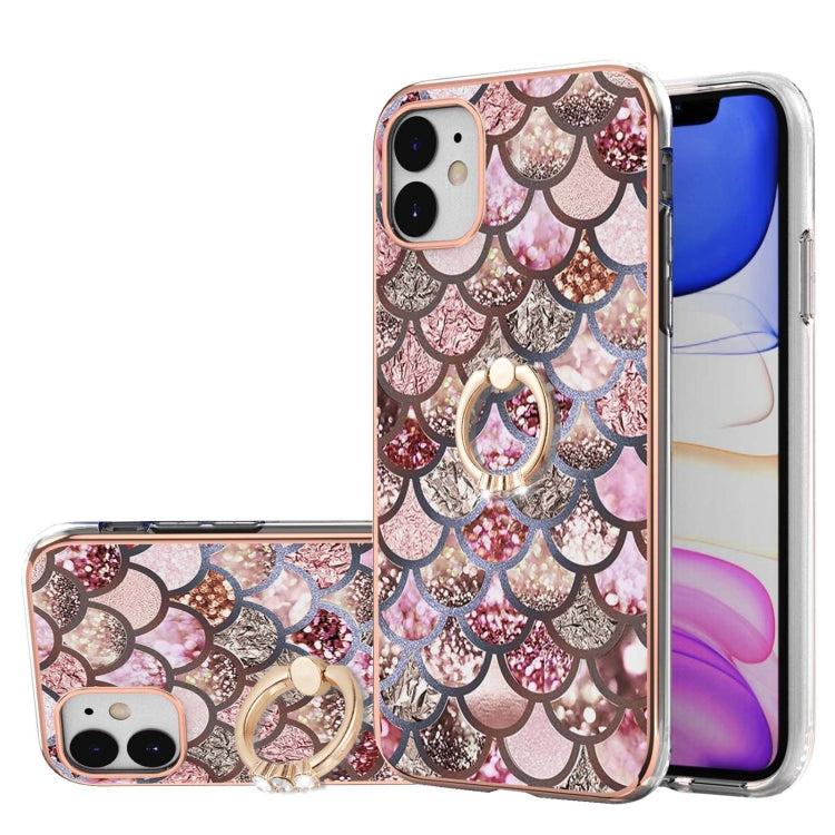 Electroplating Pattern IMD TPU Shockproof Case with Rhinestone Ring Holder, Series 1
