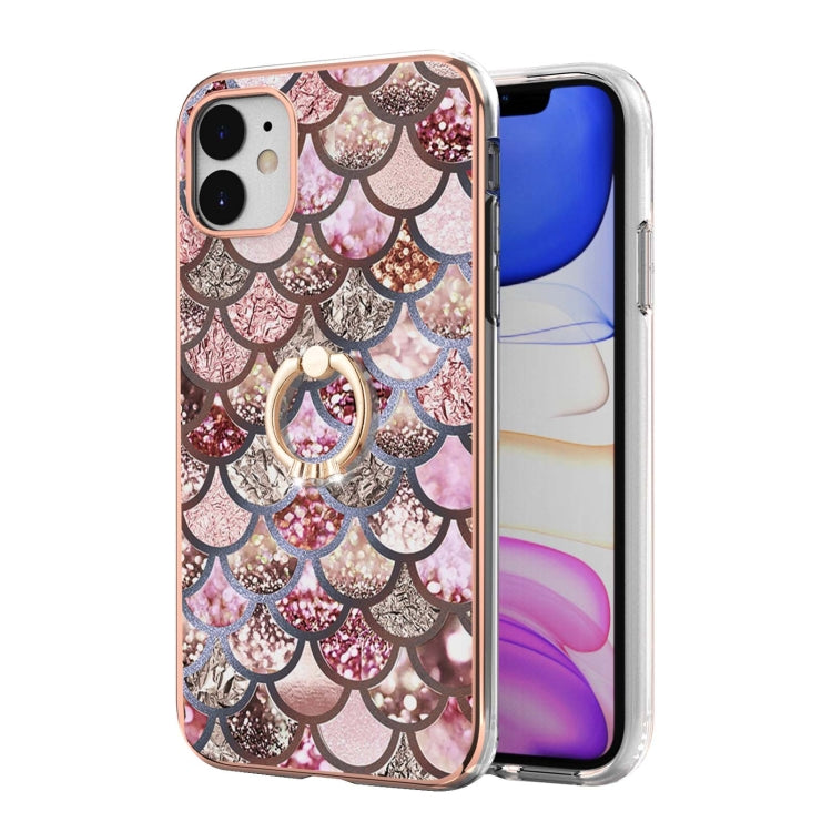 Electroplating Pattern IMD TPU Shockproof Case with Rhinestone Ring Holder, Series 1
